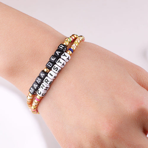 Custom Waterproof Rainbow Beaded Friendship Bracelet