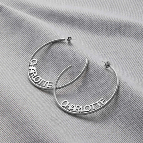 Personalized Name Hoop Earrings
