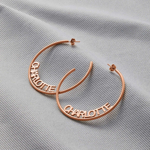Personalized Name Hoop Earrings