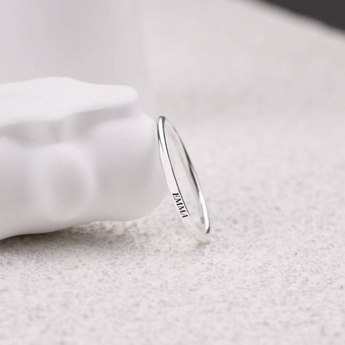 Flat Top Super Tiny Stackable Name Ring