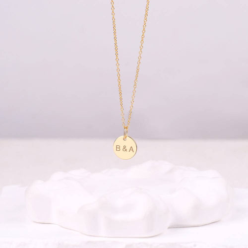 Love Disc Initial Necklace