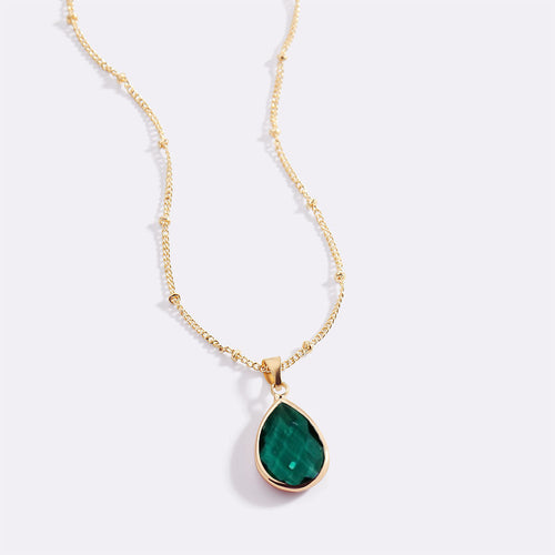 Birthstone Drop Pendant Necklace