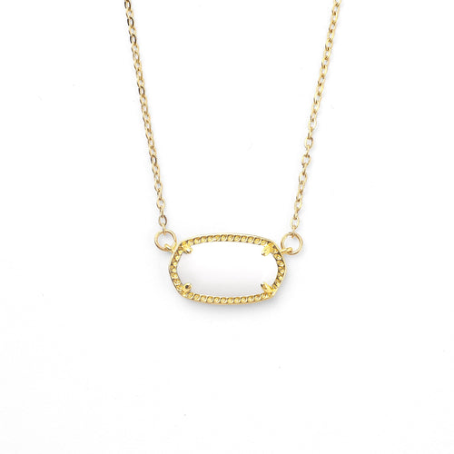 Oval Birthstone Pendant Necklace