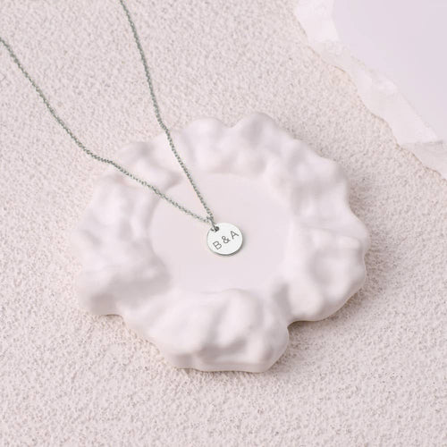 Love Disc Initial Necklace