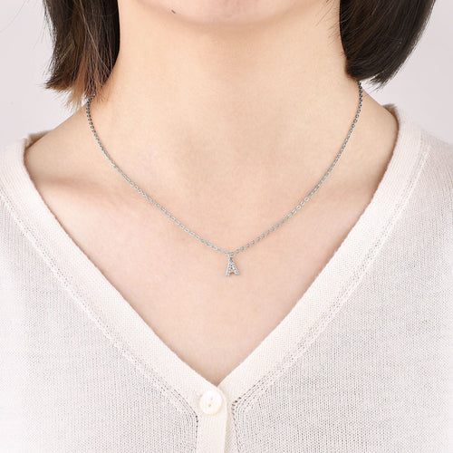 Pave Uppercase Initial Necklace