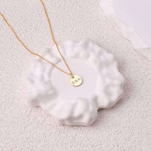 Love Disc Initial Necklace