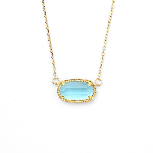 Oval Birthstone Pendant Necklace