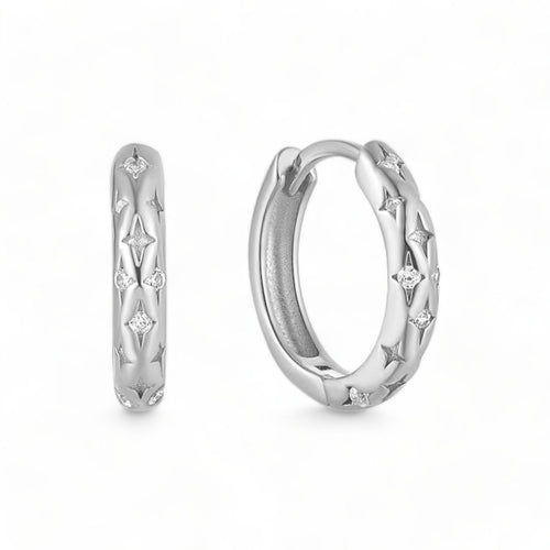 Falling Stars Huggie Hoop Earrings