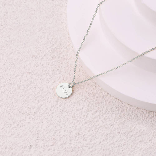 Love Disc Initial Necklace