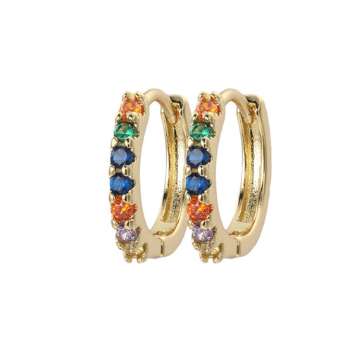 Gemstone Sleeper Huggie Hoop Earrings