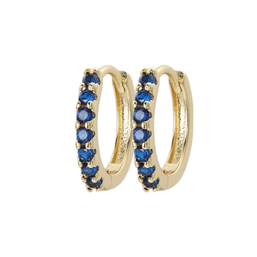 Gemstone Sleeper Huggie Hoop Earrings