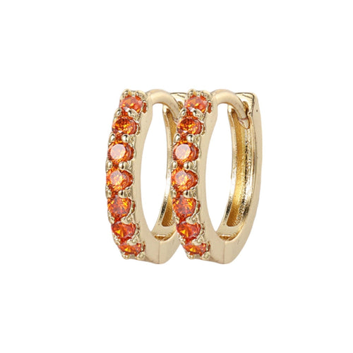 Gemstone Sleeper Huggie Hoop Earrings