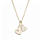 Mother of Pearl & Pave Hearts Necklace