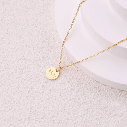 Love Disc Initial Necklace