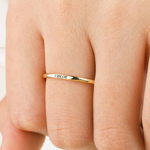 Flat Top Super Tiny Stackable Name Ring