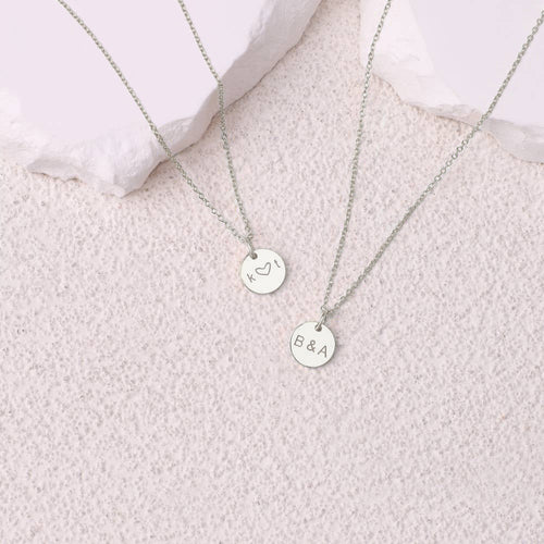 Love Disc Initial Necklace