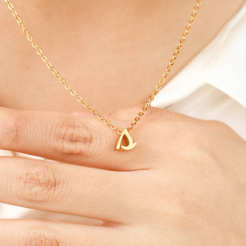 Tiny Script Initial Necklace