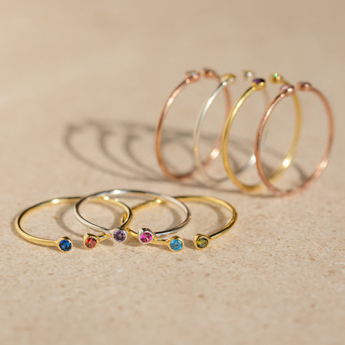 Tiny Dual Birthstone Ring