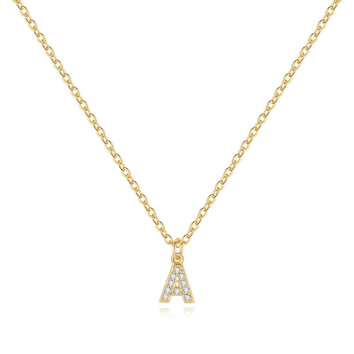 Pave Uppercase Initial Necklace