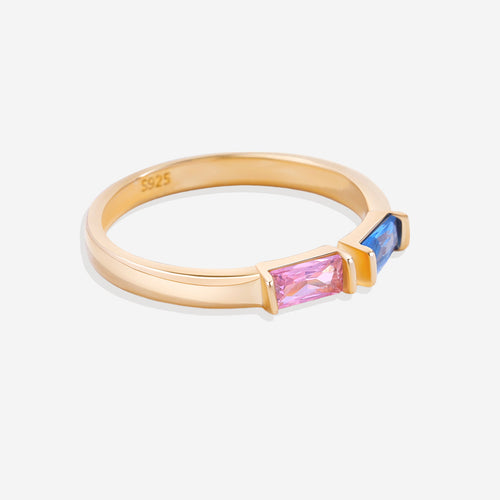 Adjustable Double Birthstone Ring