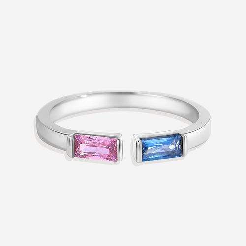 Adjustable Double Birthstone Ring