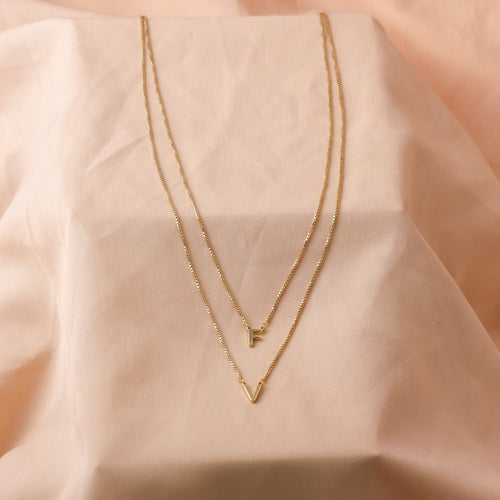 Alice Double Letter Necklace