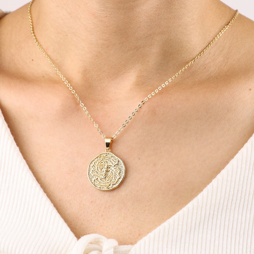 Astrological Sign Coin Pendant Necklace