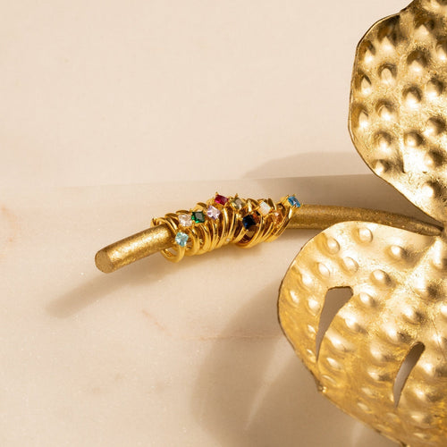 Athena Birthstone Huggie Earrings