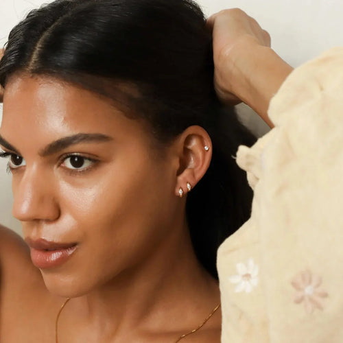 Aurora Marquise Diamond Huggie Earrings