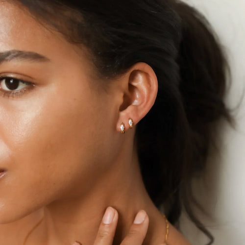 Aurora Marquise Diamond Huggie Earrings