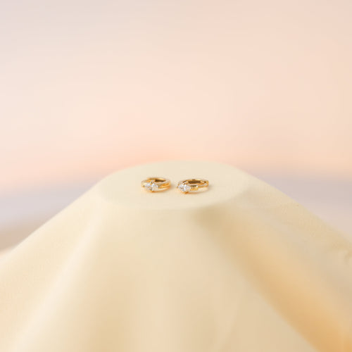 Aurora Marquise Diamond Huggie Earrings