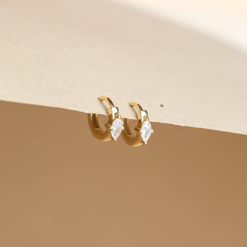 Aurora Marquise Diamond Huggie Earrings