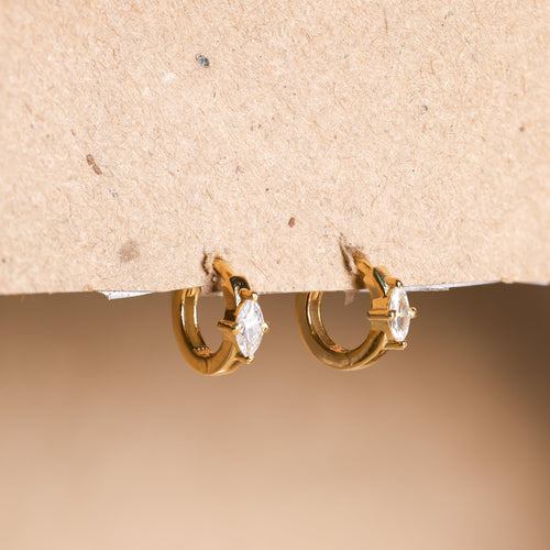 Aurora Marquise Diamond Huggie Earrings