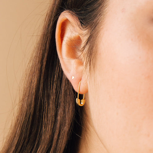 Ava Minimalist Safety Pin Earrings
