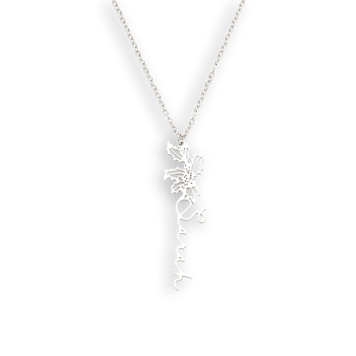 Birth Flower Name Necklace