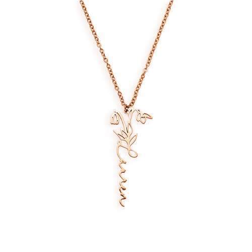 Birth Flower Name Necklace