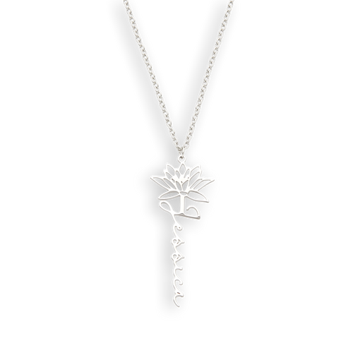 Birth Flower Name Necklace