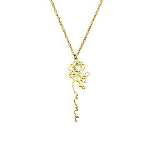 Birth Flower Name Necklace