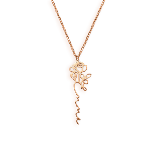 Birth Flower Name Necklace