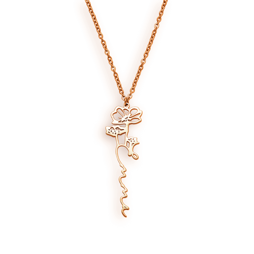 Birth Flower Name Necklace