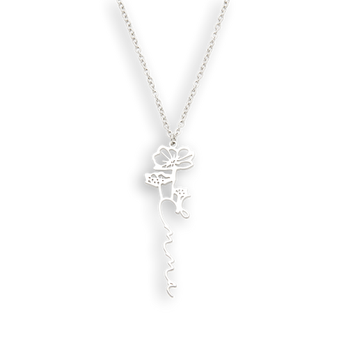 Birth Flower Name Necklace