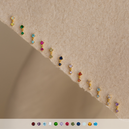 Dainty Birthstone Drop Earrings