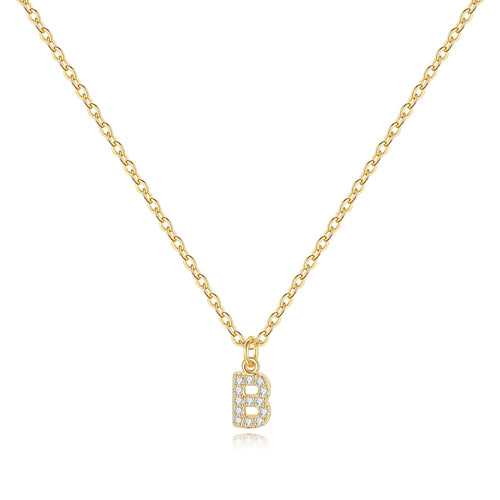 Pave Uppercase Initial Necklace