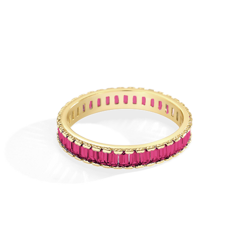Baguette Birthstone Eternity Band