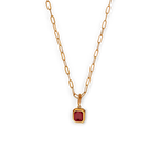 Baguette Birthstone Necklace