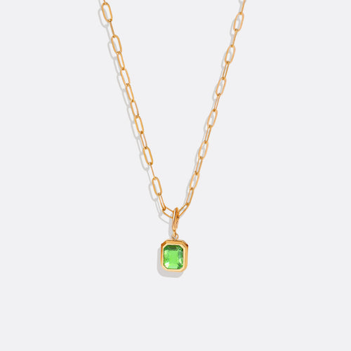 Baguette Birthstone Necklace