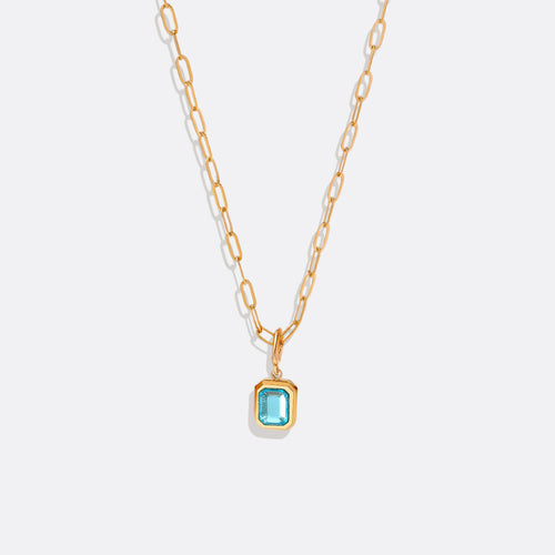 Baguette Birthstone Necklace