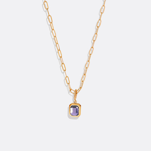 Baguette Birthstone Necklace