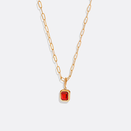 Baguette Birthstone Necklace