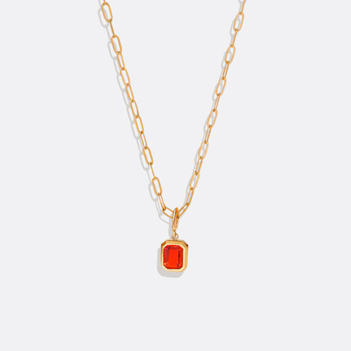 Baguette Birthstone Necklace